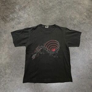 Vintage Y2K CTB Dragon Graphic Tee Faded Black Skater T-Shirt Womens S (M 10/12)